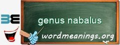 WordMeaning blackboard for genus nabalus